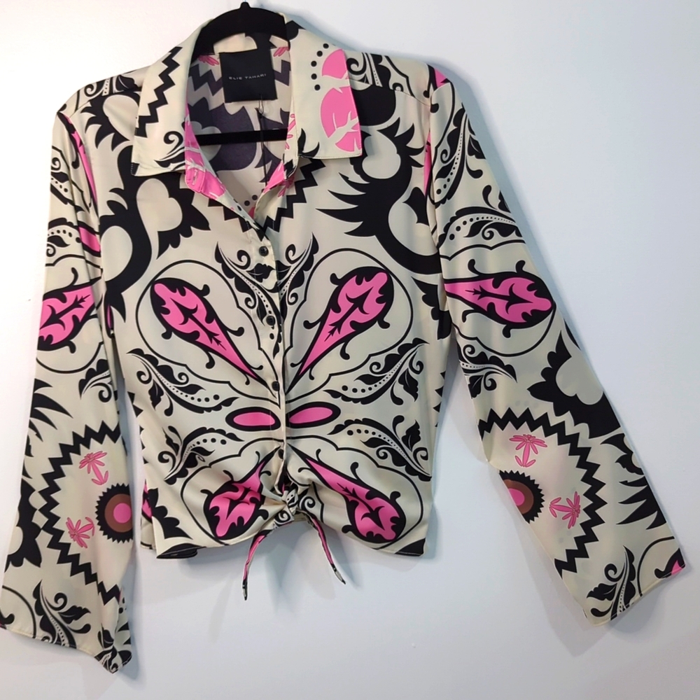 Artistic Cream and White Butterfly Patterned Jacket